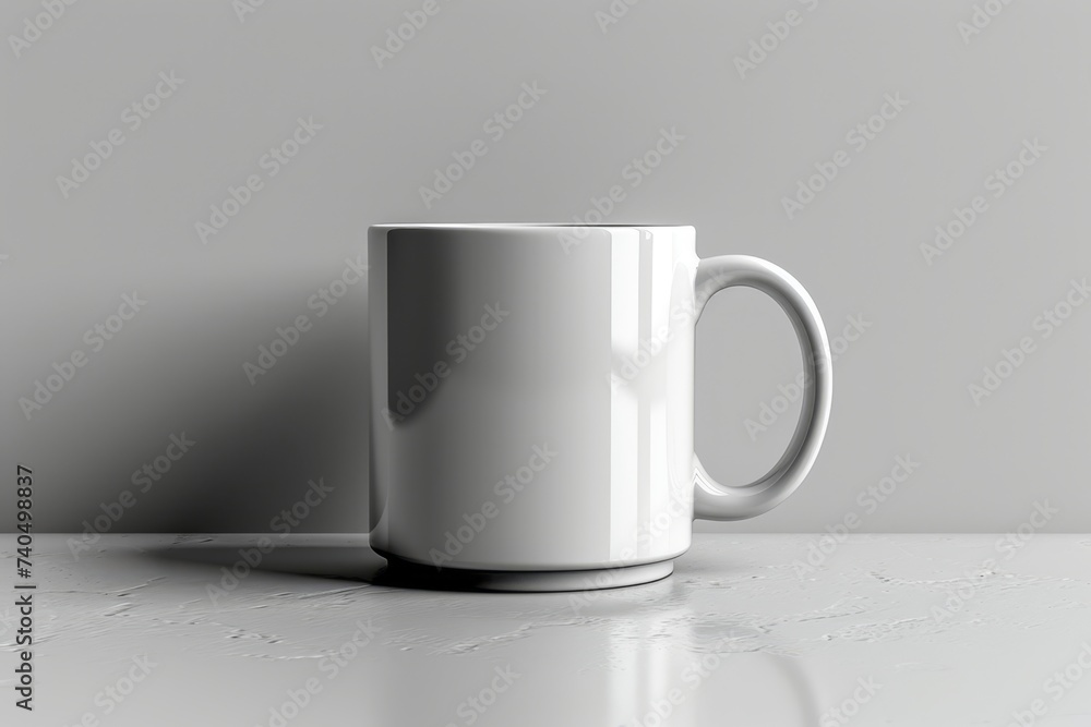 Obraz premium Ceramic mug on white background. Blank drink cup for your design.