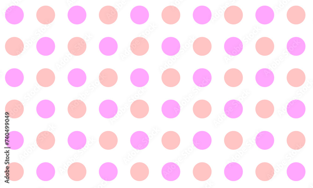 two tone pink polka dot on white background, design for fabric printing as repeat pattern, print, checkerboard
