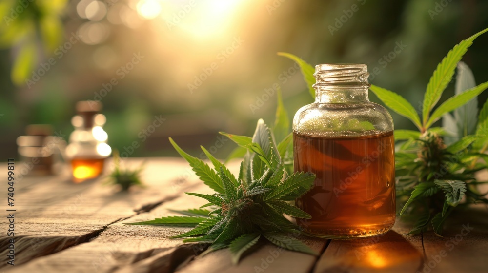 Cannabis, cannabis oil extracts in jars Cannabis, cannabis oil extracts in jars