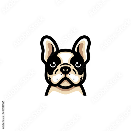 French bulldog  silhouette simple vector logo
