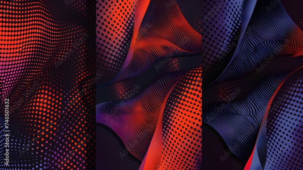 Abstract dots in the form of geometric patterns - obrazy, fototapety, plakaty 
