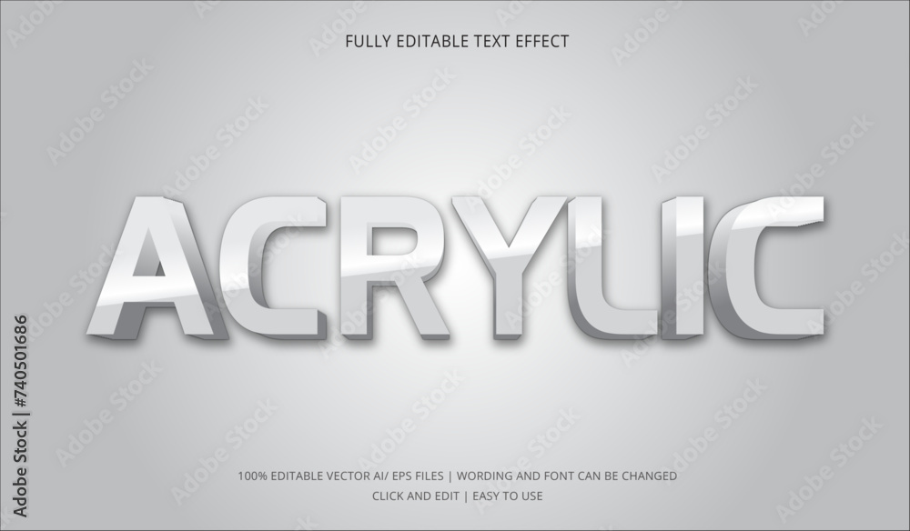 Acrylic-white Editable text effect mock-up with drop shadow and shining white text Acrylic-white Editable text effect mock-up with drop shadow and shining white text