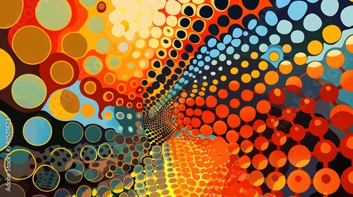 Abstract dots in the form of geometric patterns