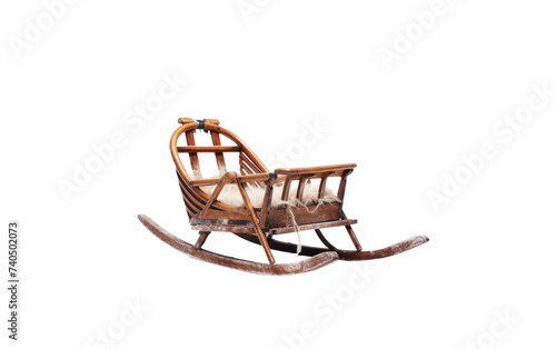 A wooden rocking chair. Isolated on a Transparent Background PNG.