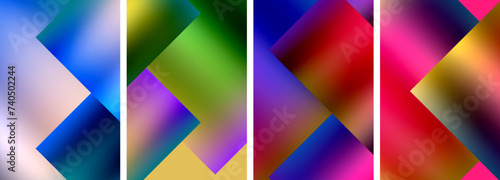 Colorful metal square abstract poster backgrounds