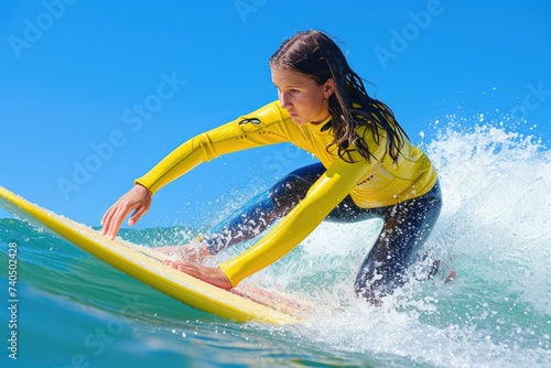 woman   in water, surfing © Vasili