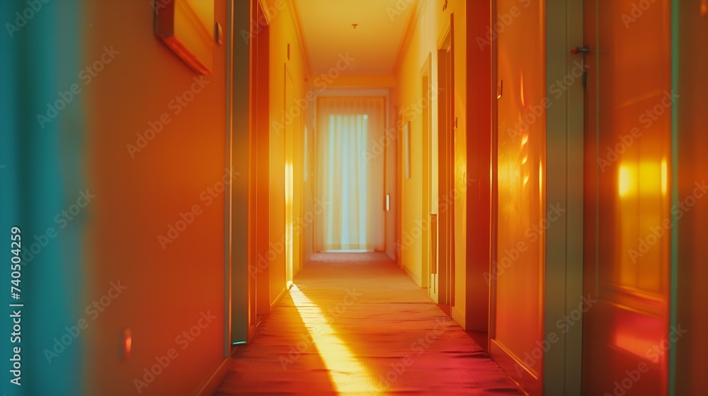 Interior of the corridor hall, apartment building : Generative AI Interior of the corridor hall, apartment building : Generative AI