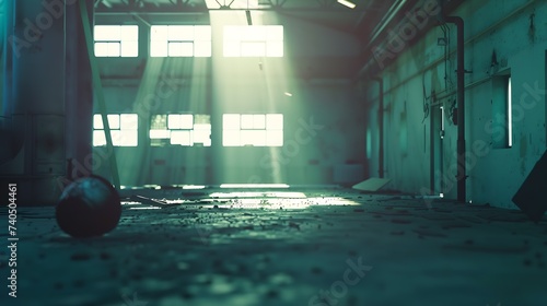 Abandoned industrial interior : Generative AI