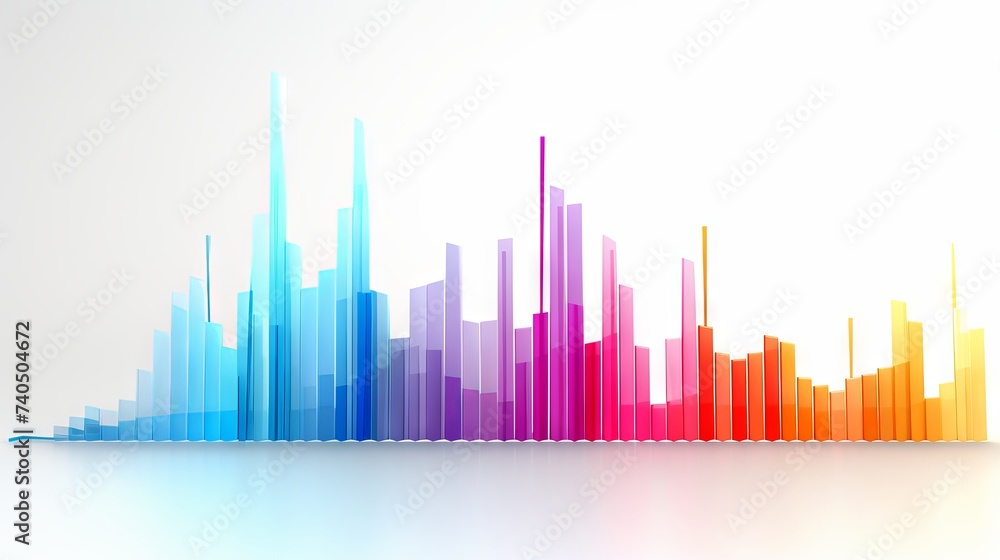 Vibrant business data visualization: colorful graph of statistics on white background
Vibrant business data visualization: colorful graph of statistics on white background
