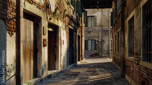Old Foundry Buildings Exterior in Murano Street Isle near Venice  Italy   Generative AI