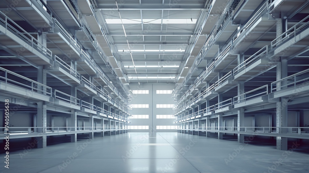 Warehouse Cantilever Racking Systems for storage Aluminum Pipe or profiles. Pallet Rack and Industrial Warehouse Racking. Steel profiles. Interior of Empty Big Huge Warehouse. : Generative AI Warehouse Cantilever Racking Systems for storage Aluminum Pipe or profiles. Pallet Rack and Industrial Warehouse Racking. Steel profiles. Interior of Empty Big Huge Warehouse. : Generative AI