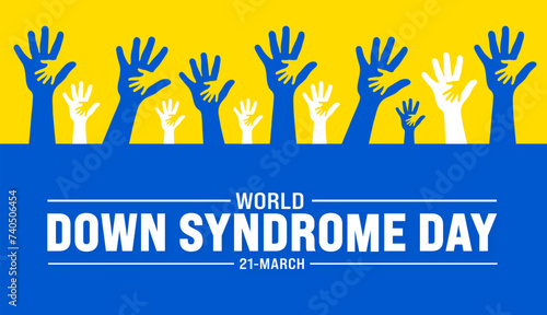 March is World Down Syndrome Day background template. Holiday concept. use to background, banner, placard, card, and poster design template with text inscription and standard color. vector