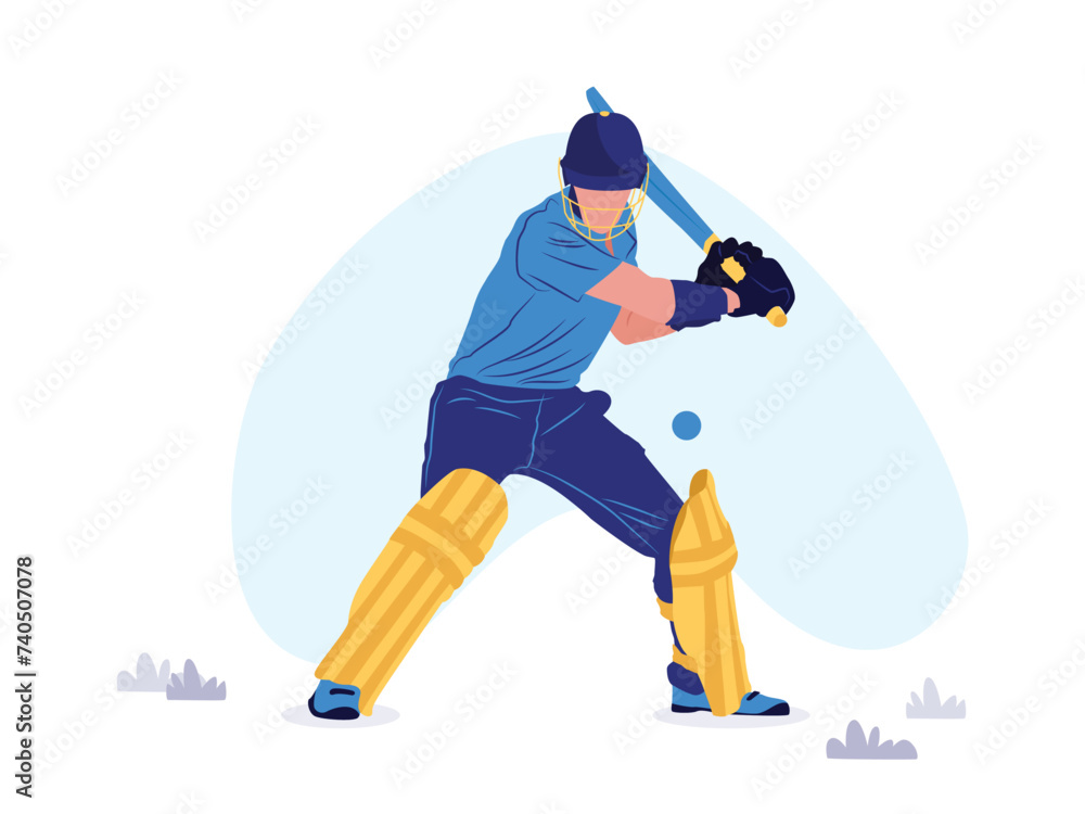 Obraz premium Man playing cricket