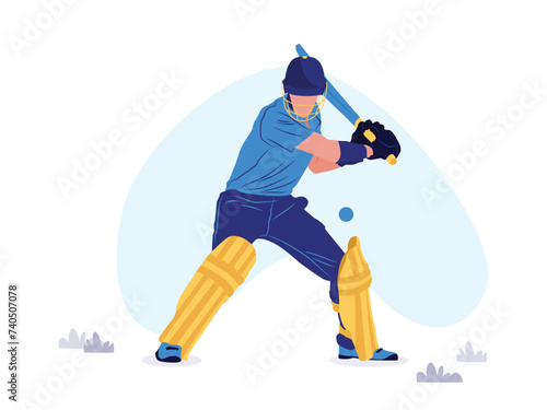 Man playing cricket