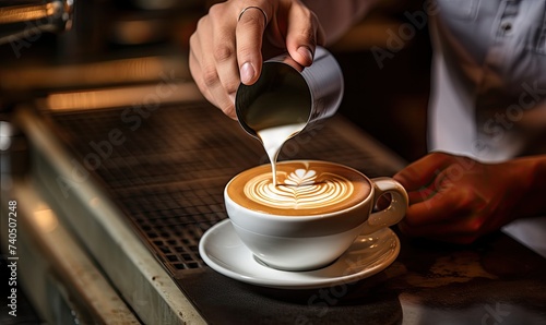 Person Pouring Milk Into a Cup of Coffee