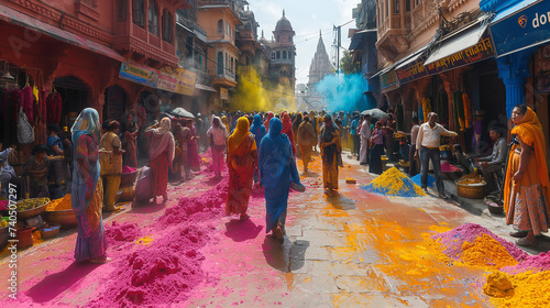 Holi, the festival of colors, India.