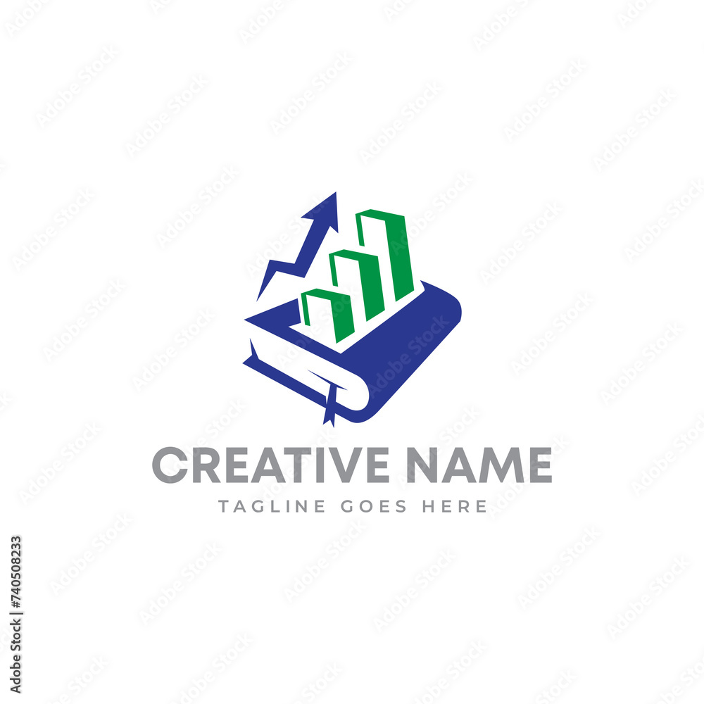 logo for company. chart bar with growing arrow logo logo for company. chart bar with growing arrow logo