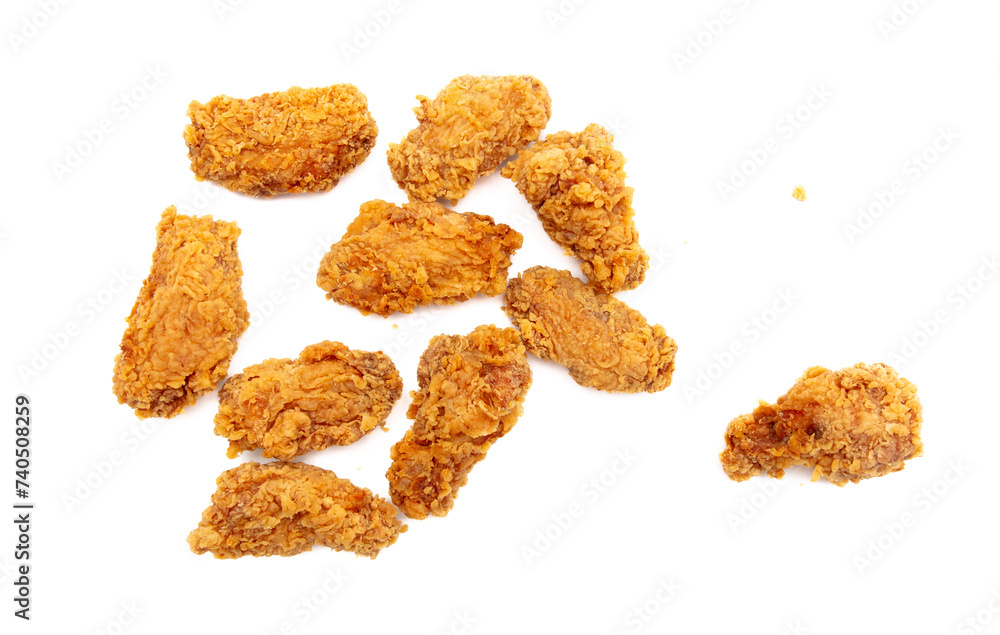 Chicken nuggets isolated white background Chicken nuggets isolated white background
