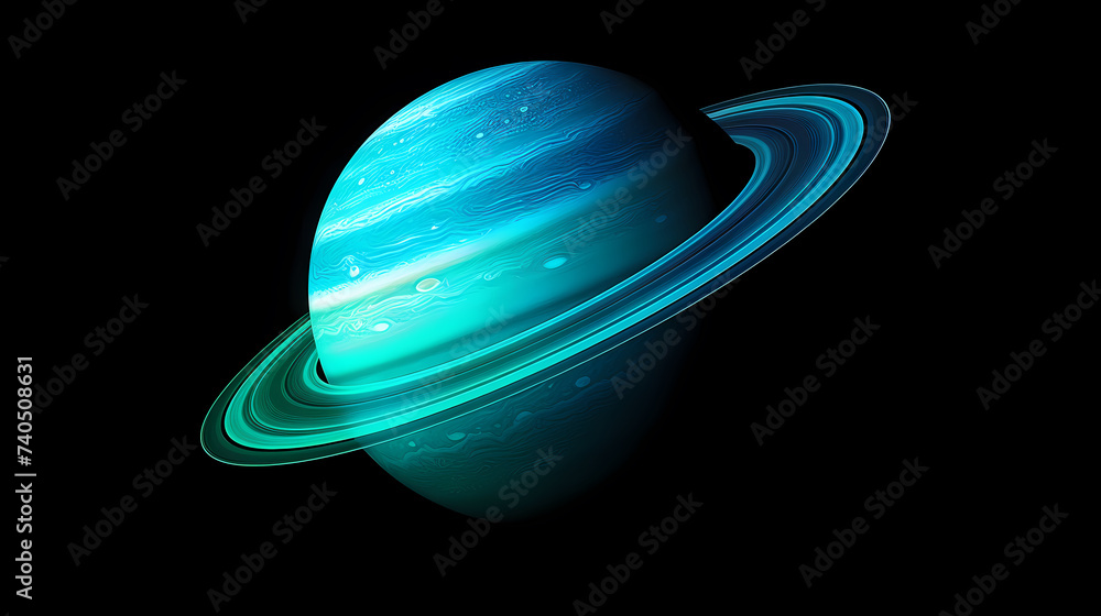 Realistic surreal Saturn in space, concept of planetary rings Realistic surreal Saturn in space, concept of planetary rings