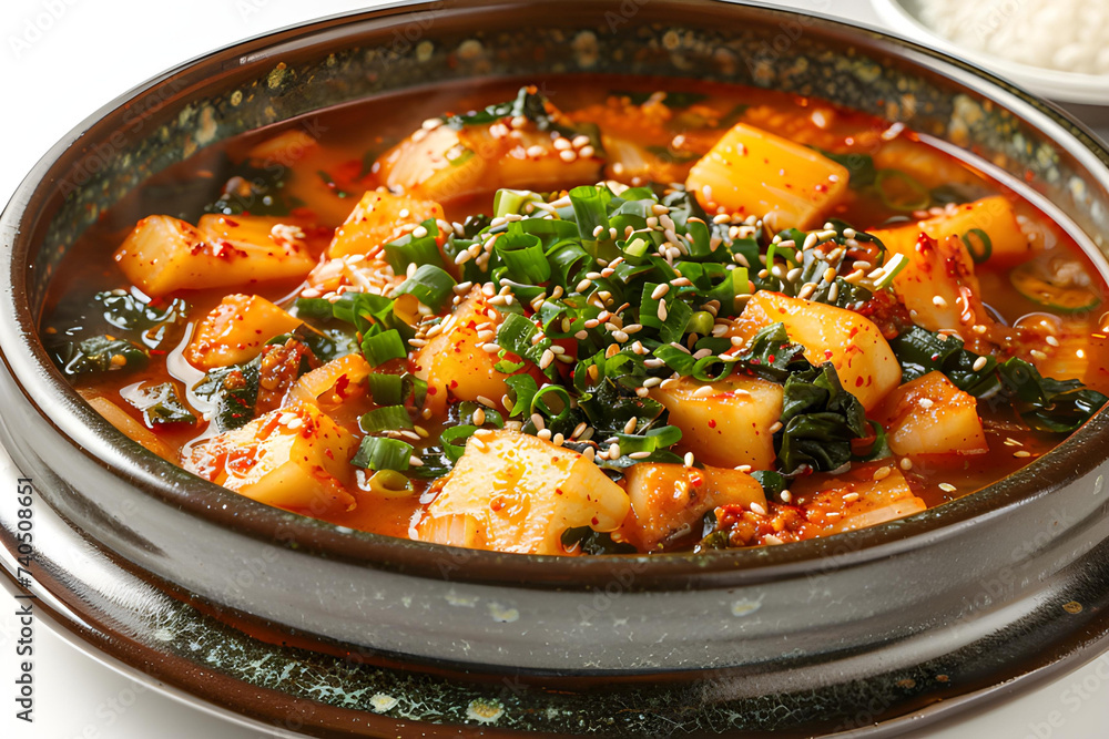kimchi jjigae isolated on white background
kimchi jjigae isolated on white background