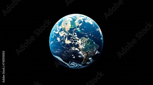 Earth globe on black background Earth sphere Earth planet template for banner Elements of this image : Generative AI