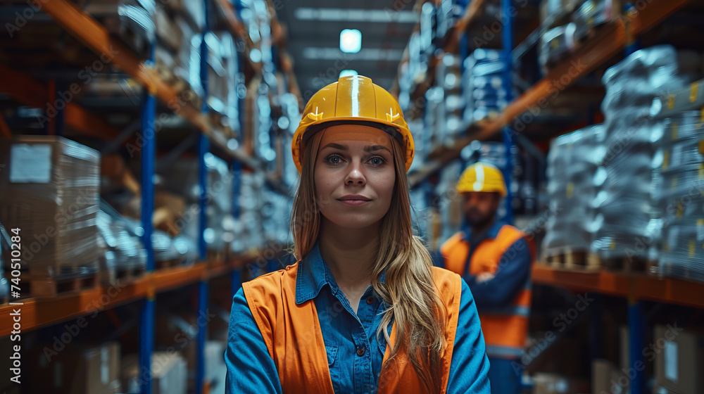 full team of warehouse employees in warehouse. Team of workers, managers,generative ai full team of warehouse employees in warehouse. Team of workers, managers,generative ai