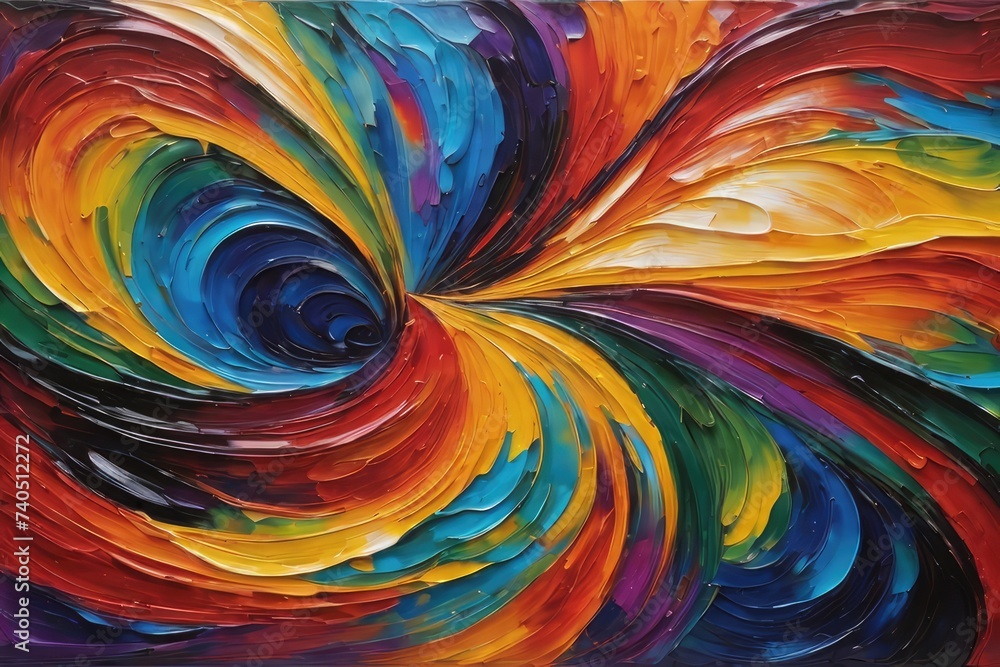 Swirl colorful textured paint strokes on canvas Swirl colorful textured paint strokes on canvas