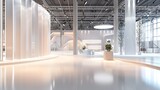 Empty exhibition center. backdrop for exhibition stands.3d render. : Generative AI