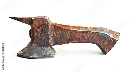 Rusty Grunge Metal Anvil Tool Isolated on white : Generative AI