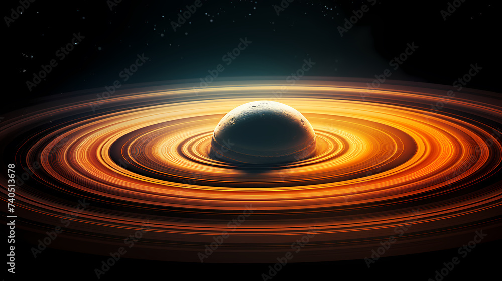 Obraz premium Stunning winning photo of Saturn's ring towers, concept of planetary rings
