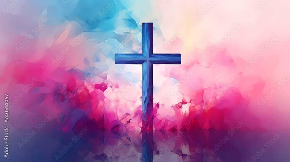 Christian cross, Good Friday wooden cross background with copy space Christian cross, Good Friday wooden cross background with copy space