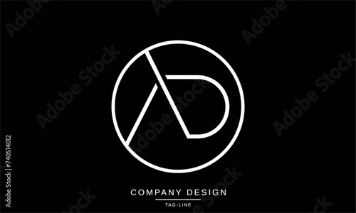 AD, DA Abstract Letters Logo Monogram design icon