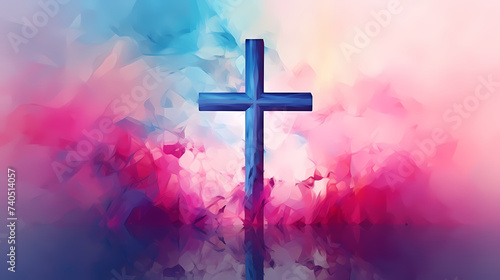 Christian cross, Good Friday wooden cross background with copy space