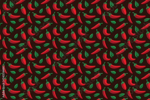 Chili Pepper Seamless Pattern Background Illustration
