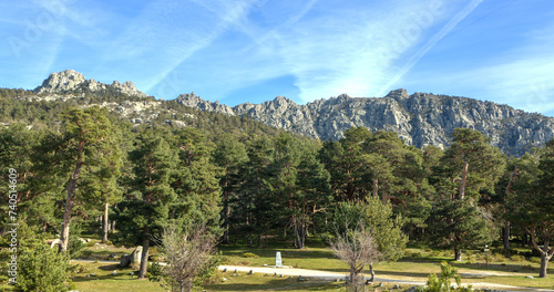 Meadow in Cercedilla with views of seven peaks, Madrid. Sierra de Guadarrama National Park photo