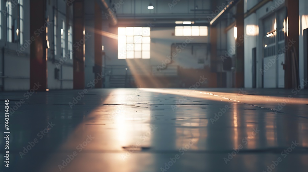Industrial interior of an old factory building : Generative AI - obrazy, fototapety, plakaty 
