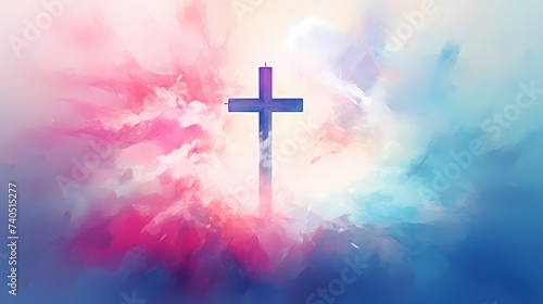 Christian cross, abstract Christian cross painting art © ma
