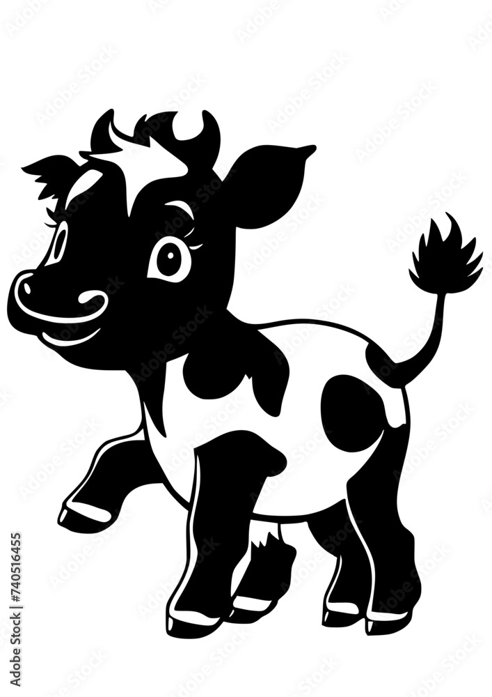 Baby Cow SVG, Baby Cow Silhouette SVG Vector
