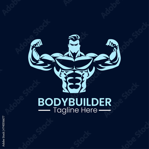 Bodybuilder logo icon vector design template © AinStory