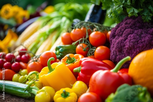 Photography of a vibrant assortment of fresh fruits and vegetables at a farmers market, showcasing the abundance of options available for those following New Food Restrictions