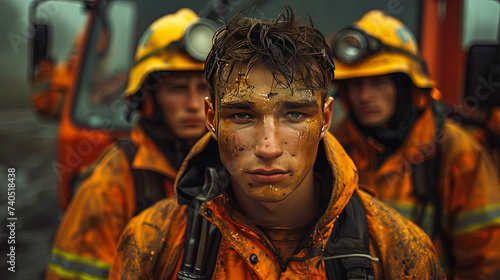 Firefighters at the duty