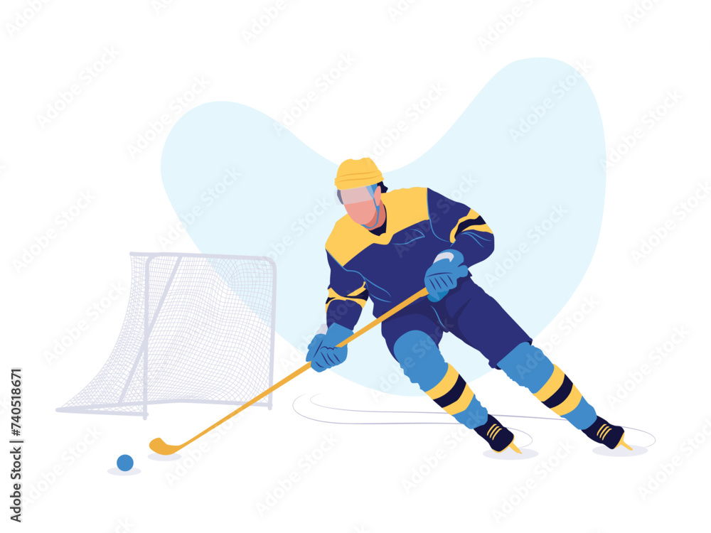 Fototapeta premium Man playing ice hockey