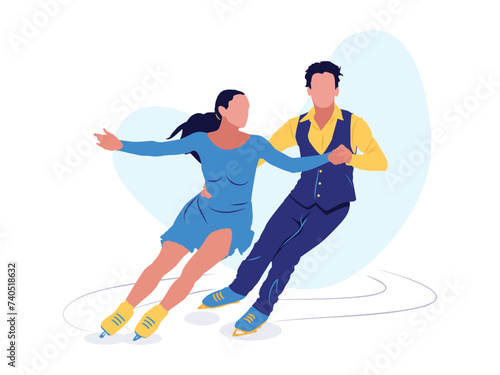 Couple doing ice skating