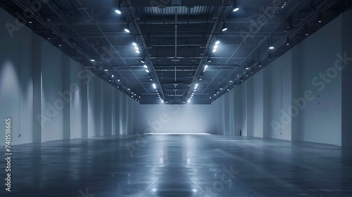 interior of empty exhibition place : Generative AI © Generative AI