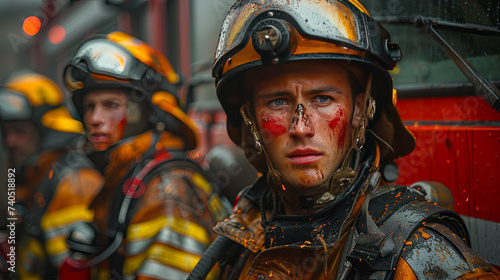 Firefighters at the duty