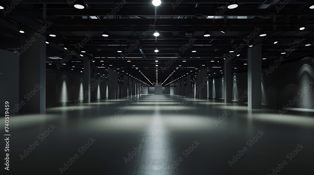 Empty hall exhibition centre.The backdrop for exhibition stands, booth,market,trade show.Conversation for activity,meeting.Arena for entertainment,event,sports.Indoor for Factory,showr : Generative AI - obrazy, fototapety, plakaty 
