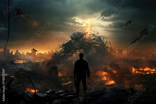 War between robots and people. Frost War. Destruction. Destruction of the earth. Global catastrophe #740520007