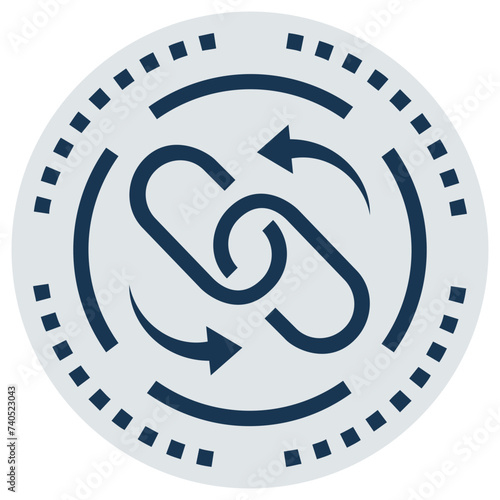An icon of backlink flat design 