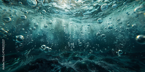 Blue Sea Water Wave, View of a water splash in mediterranean sea, 