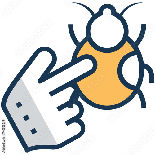 Flat vector icon of bug fixing 